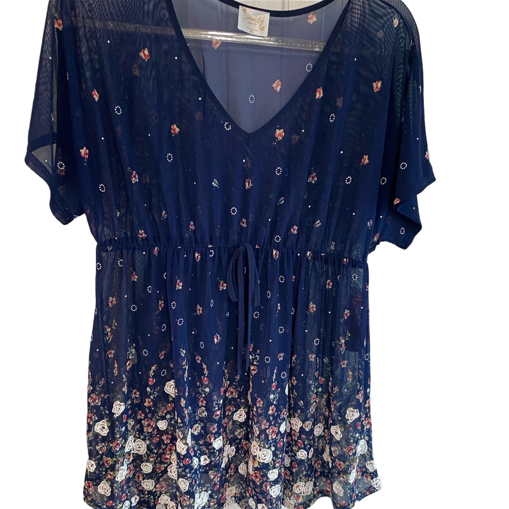 Siren Lily Navy Floral Blouse